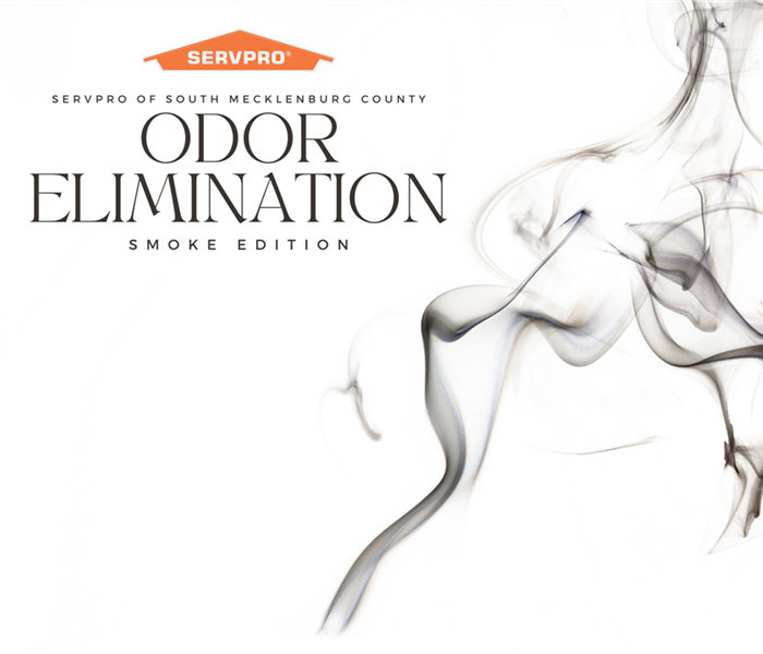 “Odor Elimination: Smoke Edition” with black smoke on a white background and SERVPRO logo