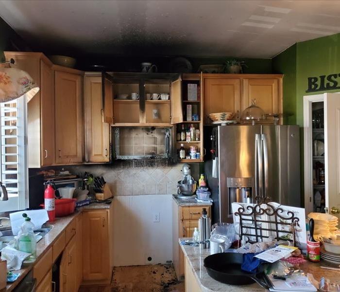 Kitchen after grease fire in South Mecklenburg County