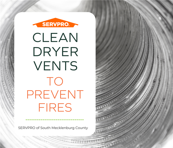 “Clean Dryer Vents To Prevent Fires” with a picture of a clean dryer vent