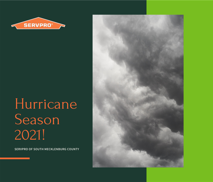“Hurricane Season 2021!” with a dark cloudy sky and SERVPRO logo