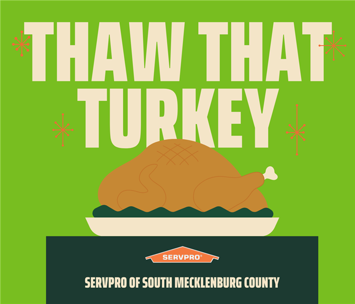 “Thaw That Turkey” with a turkey and the SERVPRO logo